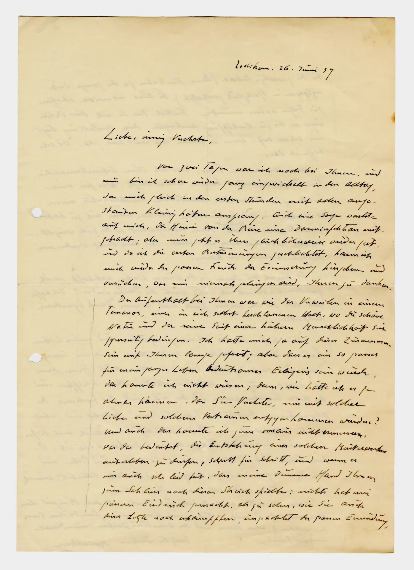 Brief von Maria Waser an Ottilie W. Roederstein, 26. Juni 1937