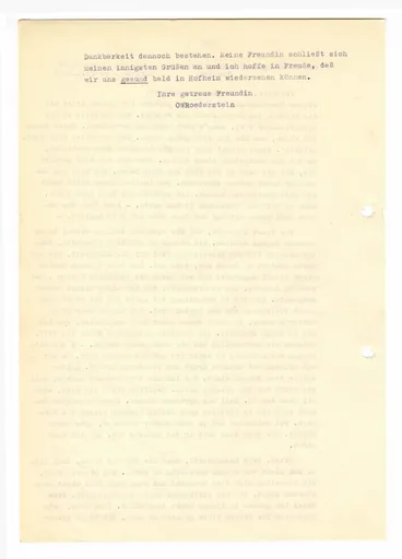 Brief (Transkript) von Ottilie W. Roederstein an Julia Virginia Laengsdorff, 29. Juni 1937