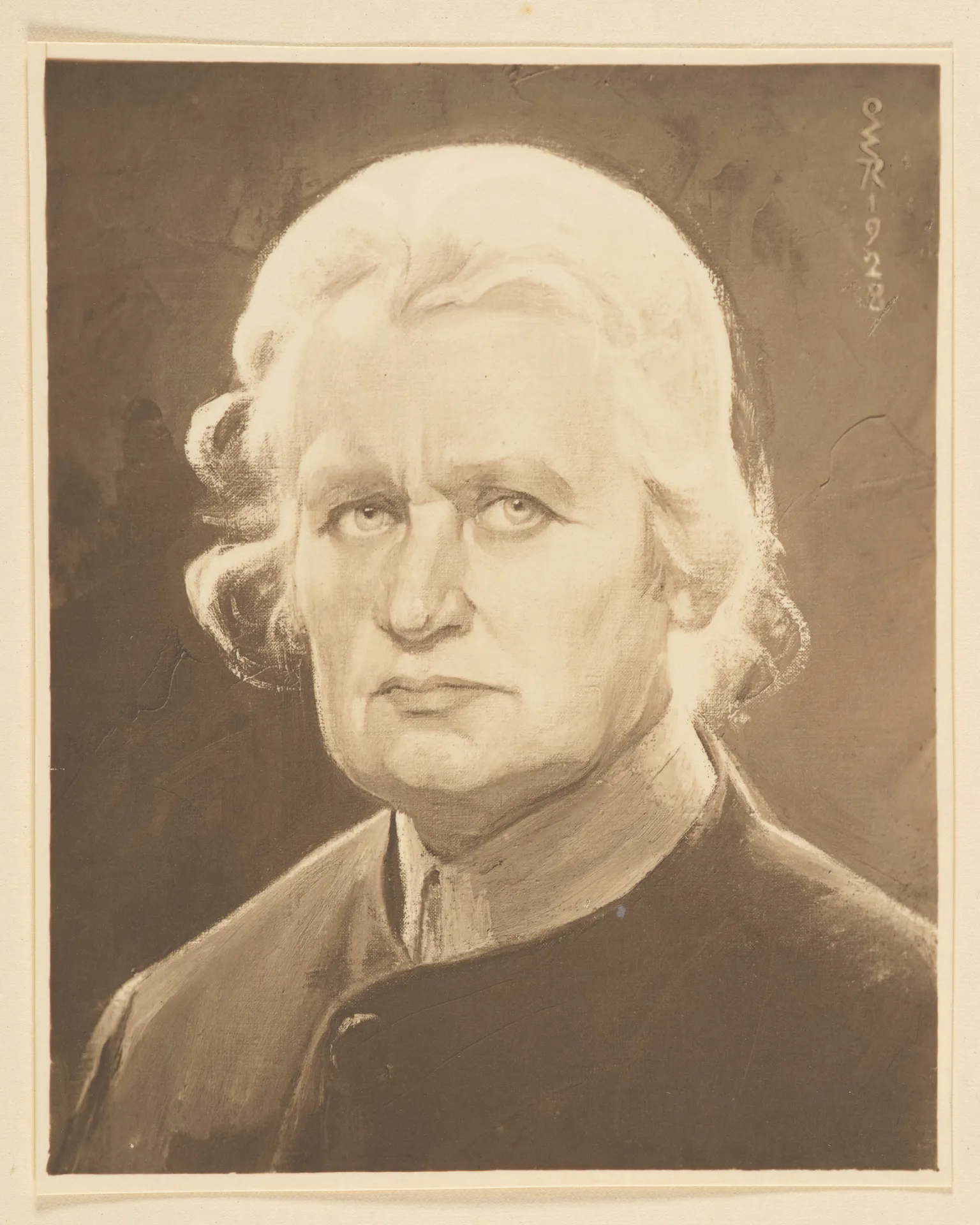 Ottilie W. Roederstein, Selbstbildnis mit rotem Kragen, Gemälde, 1928