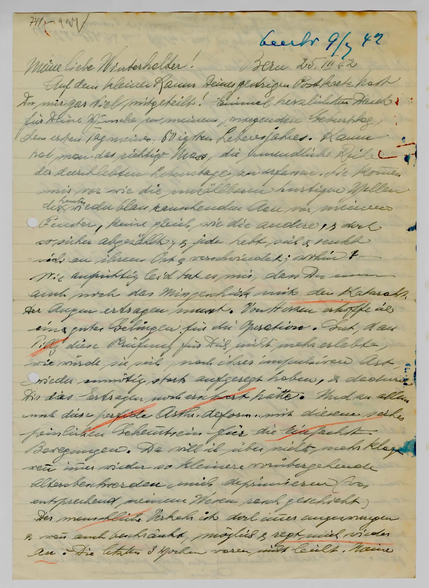 Brief von Martha Sommer an Elisabeth H. Winterhalter, 25. März 1942