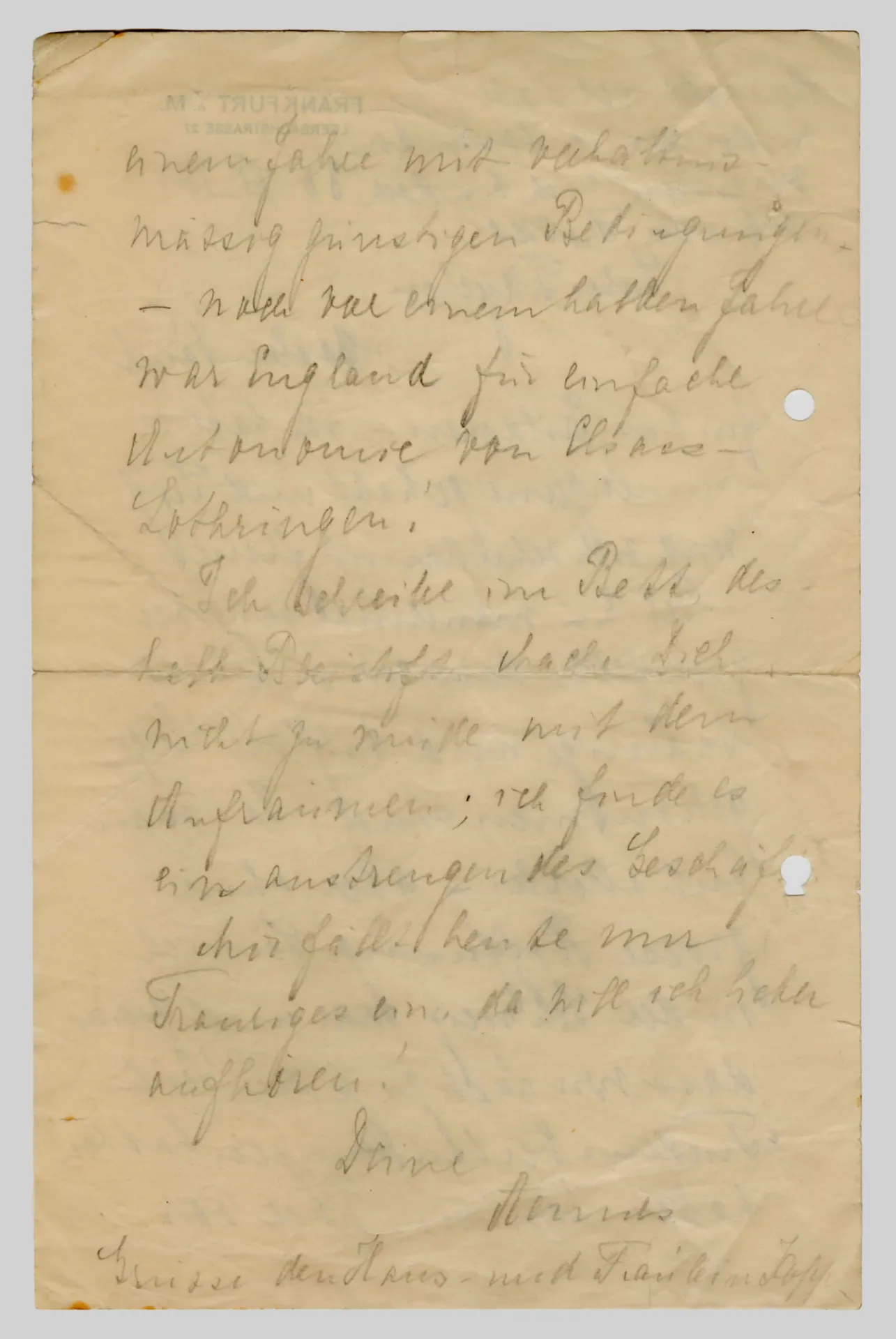 Brief von Anna Edinger an Ottilie W. Roederstein, 30. November 1918