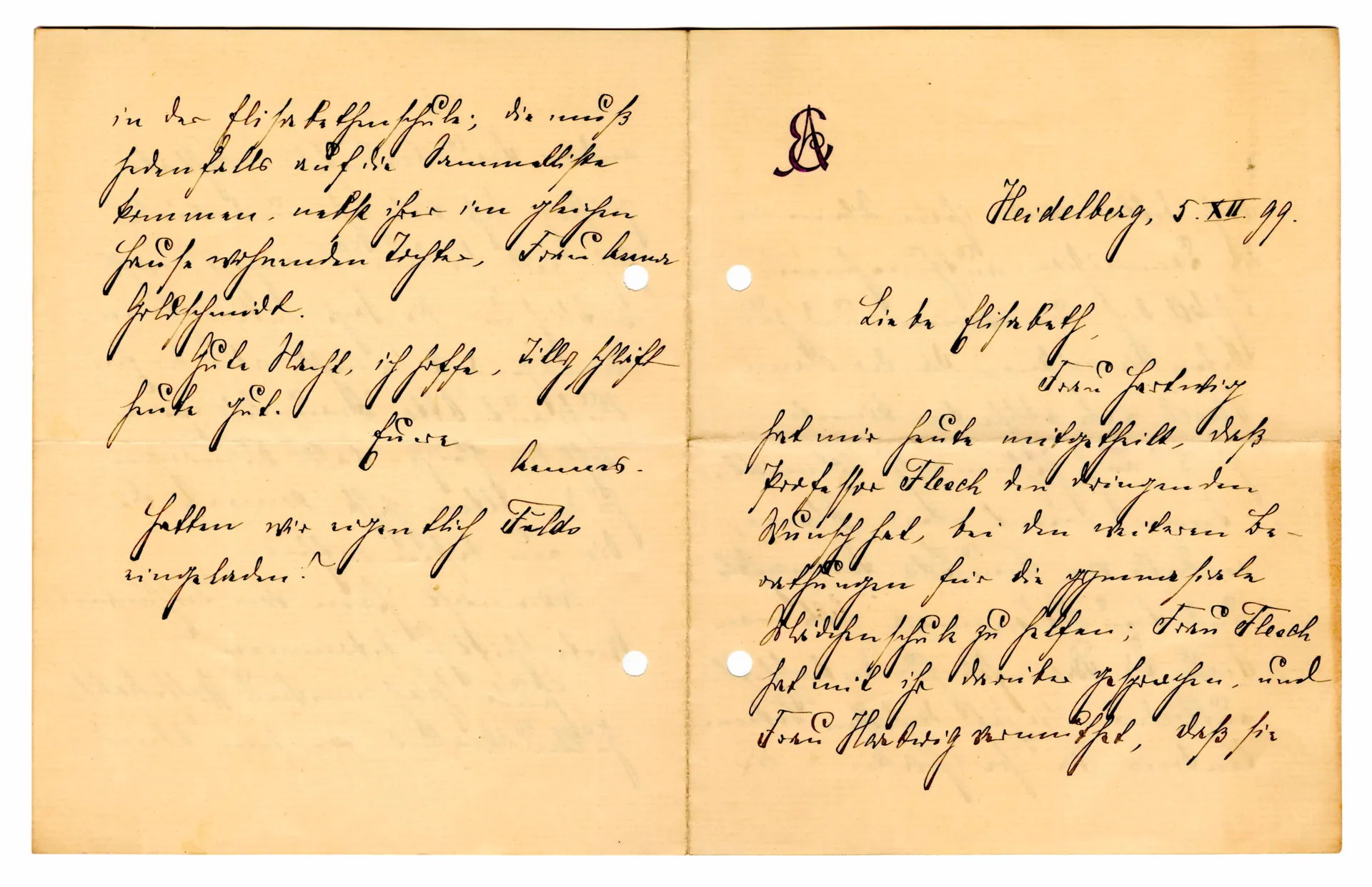 Brief von Anna Edinger an Elisabeth H. Winterhalter, 5. Dezember 1899
