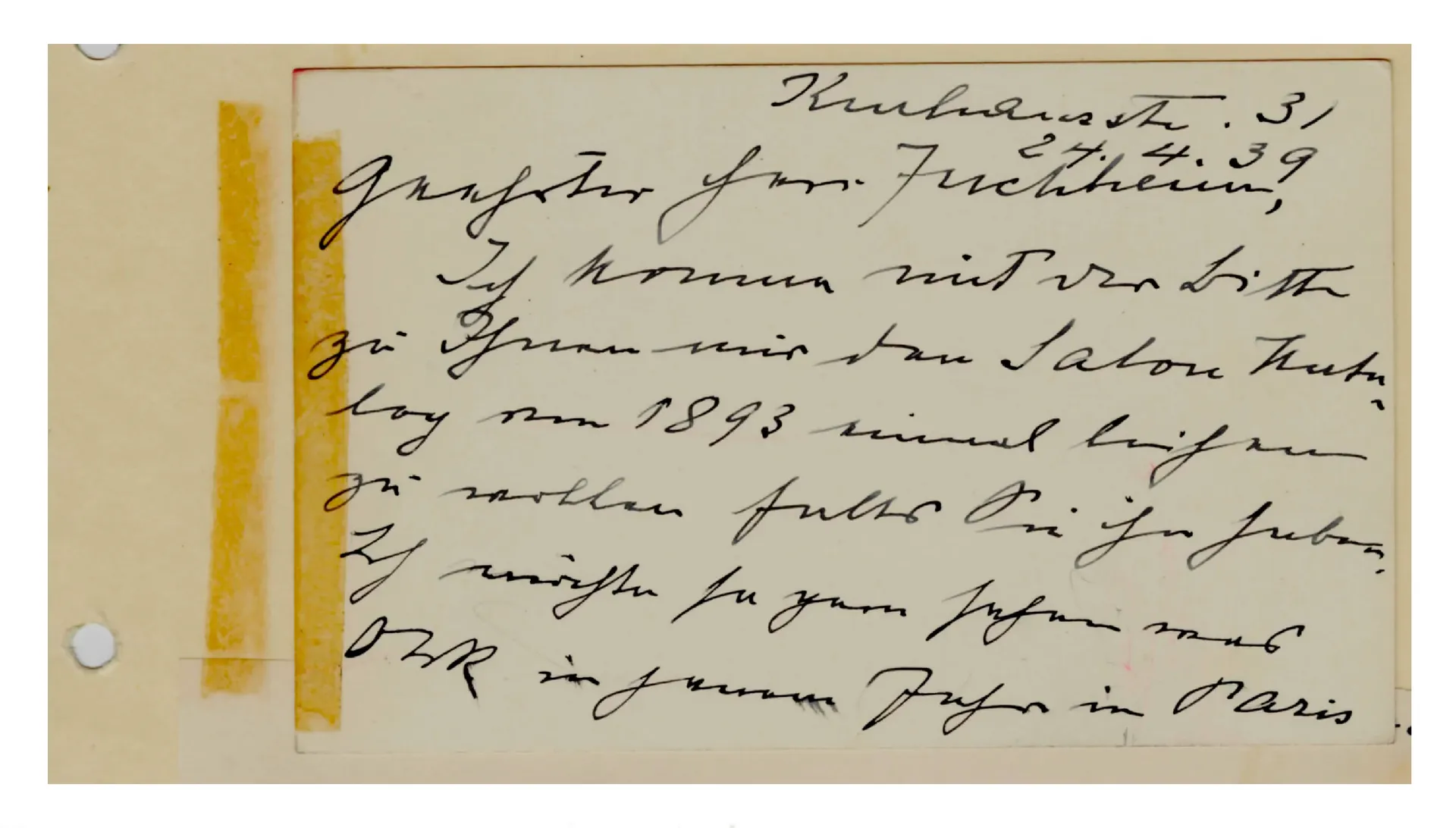 Brief von Emma Kopp an Hermann Jughenn, 24. April 1939