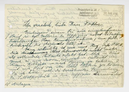 Brief von Julia Virginia Laengsdorff an Elisabeth H. Winterhalter, 30. April 1938