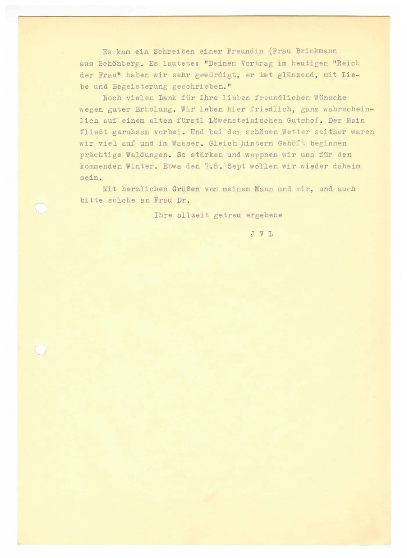 Brief (Transkript) von Julia Virginia Laengsdorff an Ottilie W. Roederstein, 24. August 1933