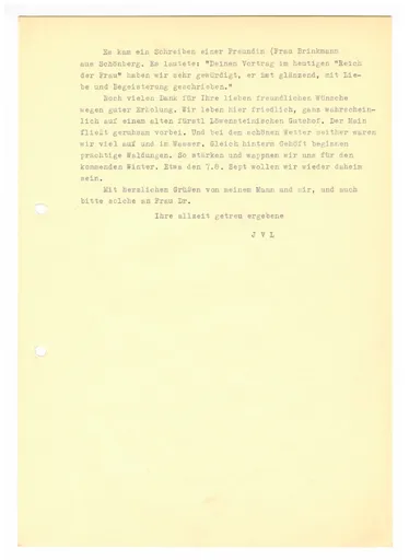 Brief (Transkript) von Julia Virginia Laengsdorff an Ottilie W. Roederstein, 24. August 1933