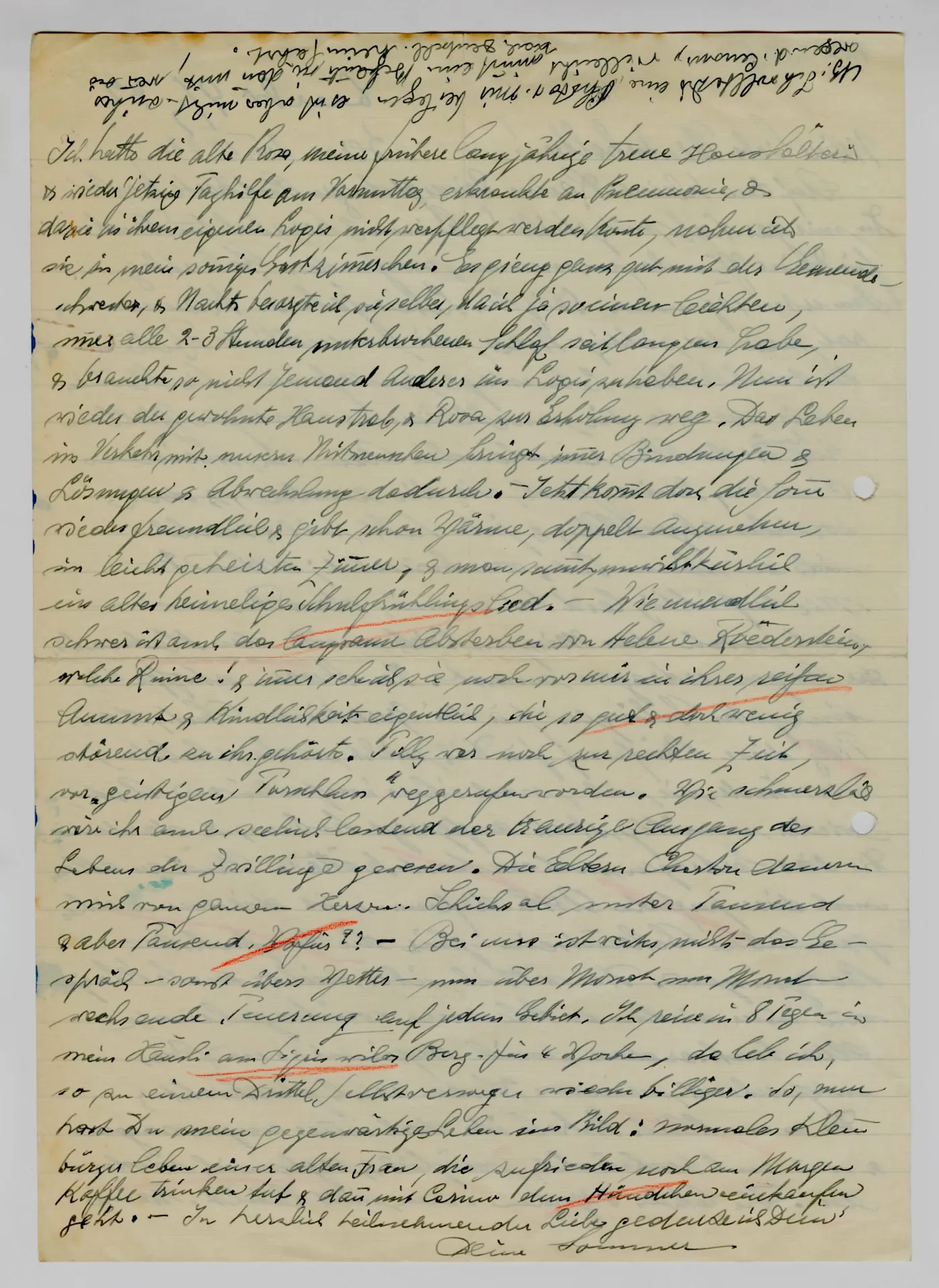 Brief von Martha Sommer an Elisabeth H. Winterhalter, 25. März 1942