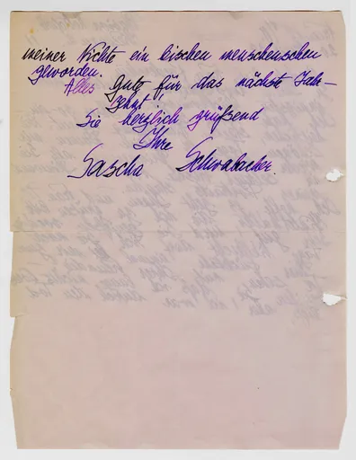 Brief von Sascha Schwabacher an Ottilie W. Roederstein, 20. April 1934