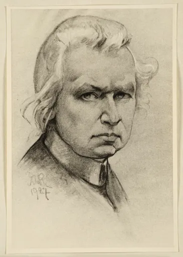 Ottilie W. Roederstein, Selbstbildnis, Zeichnung, 1927