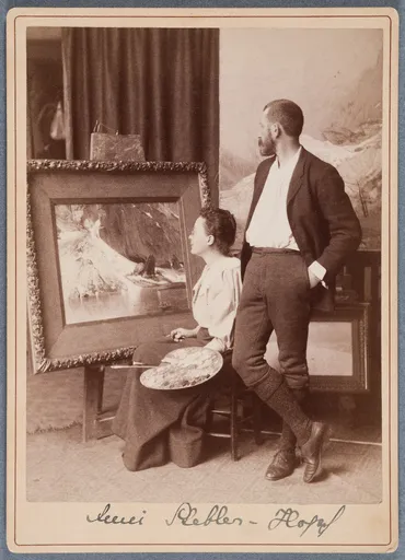 Anny Stebler-Hopf in ihrem Atelier, Zürich
