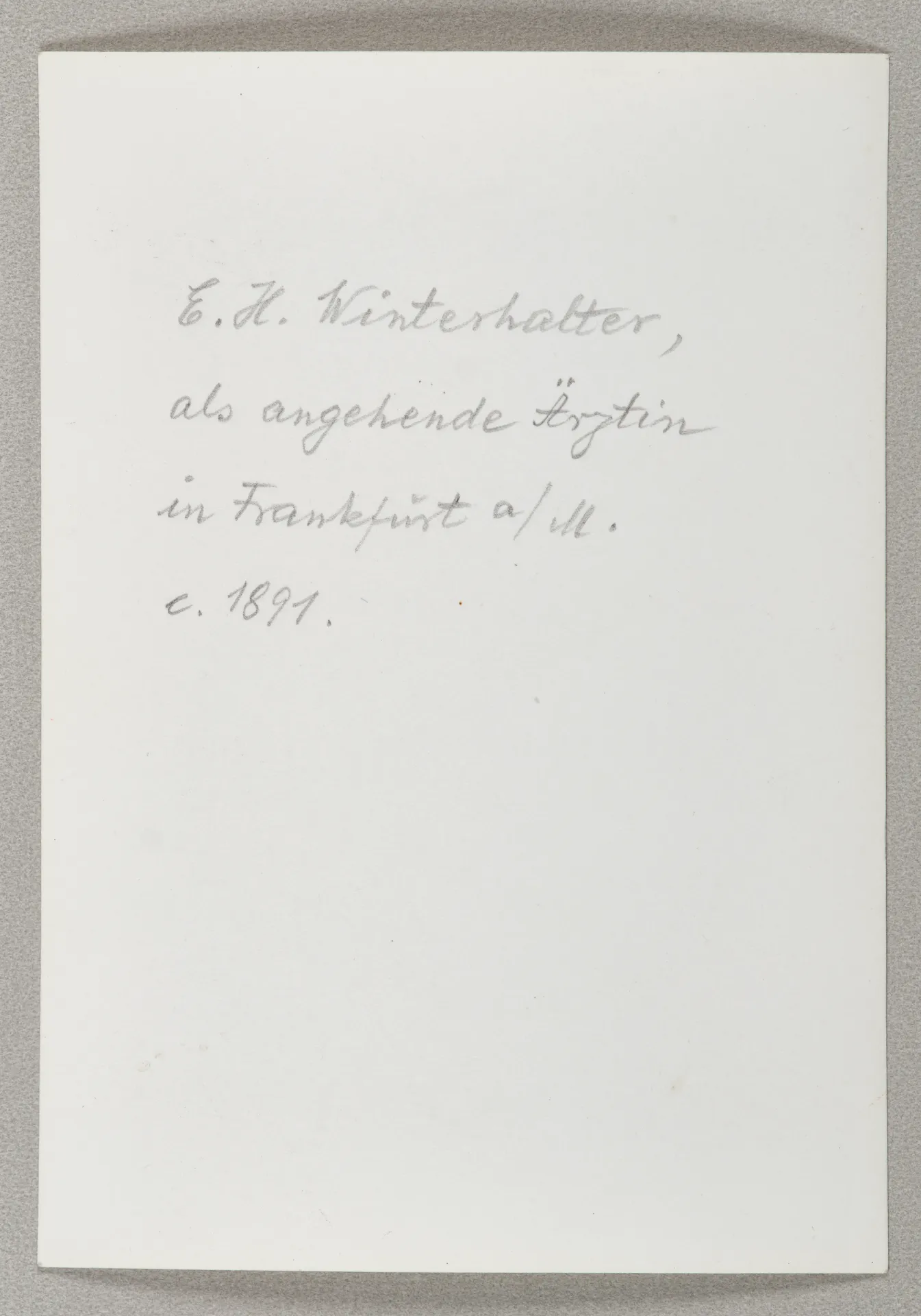 Elisabeth H. Winterhalter als angehende Ärztin