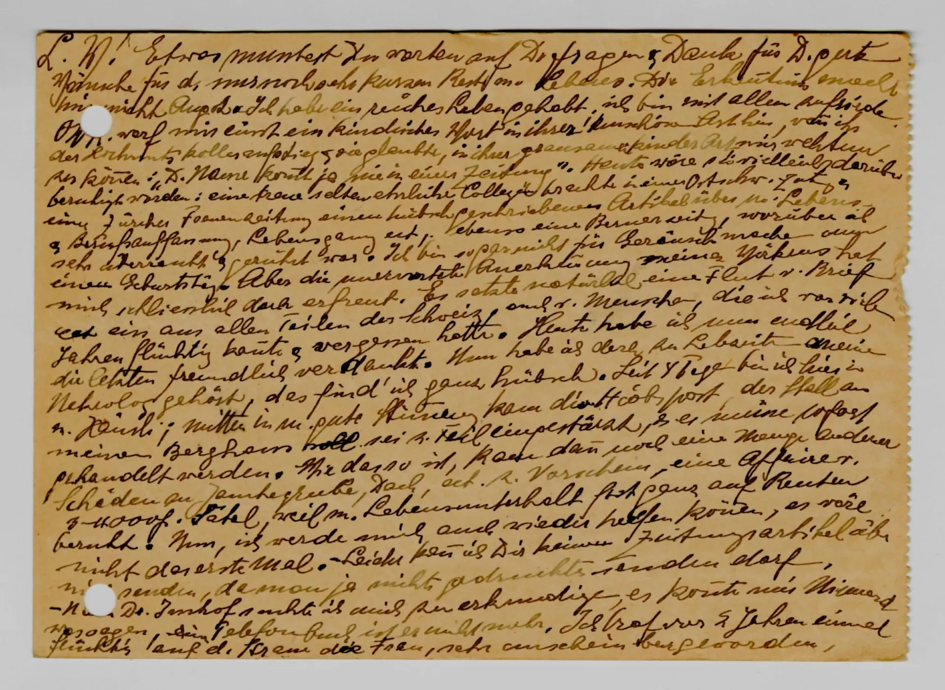 Postkarte von Martha Sommer an Elisabeth H. Winterhalter, 27. April 1943