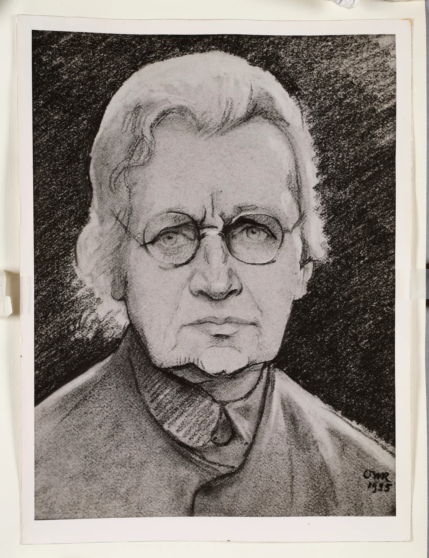 Ottilie W. Roederstein, Selbstbildnis mit Brille, Zeichnung, 1935