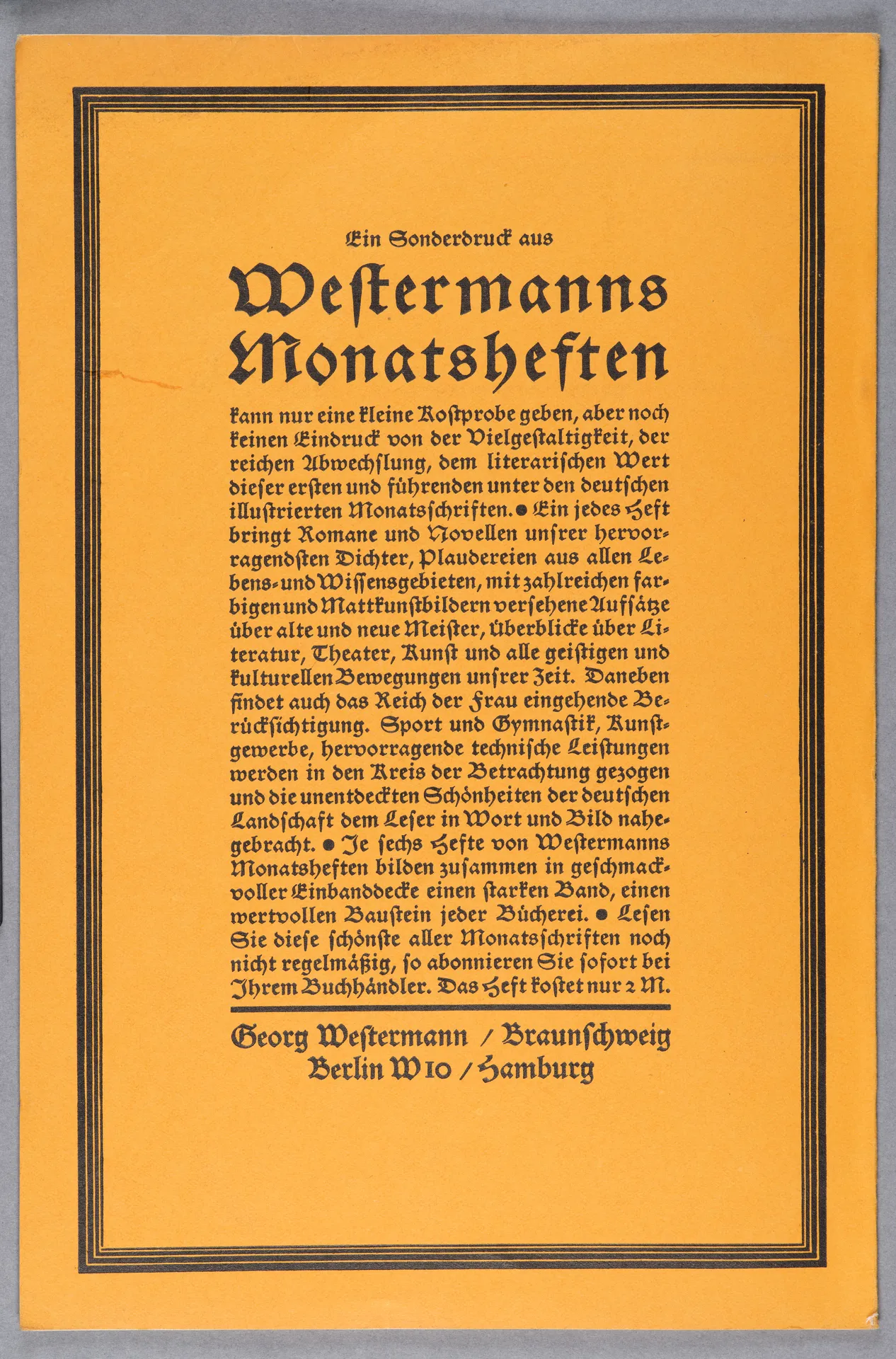 Julia Virginia Laengsdorff, Die Roederstein, in: Westermanns Monatshefte, Sonderabdruck aus dem 74. Jahrgang, September 1929 bis August 1930