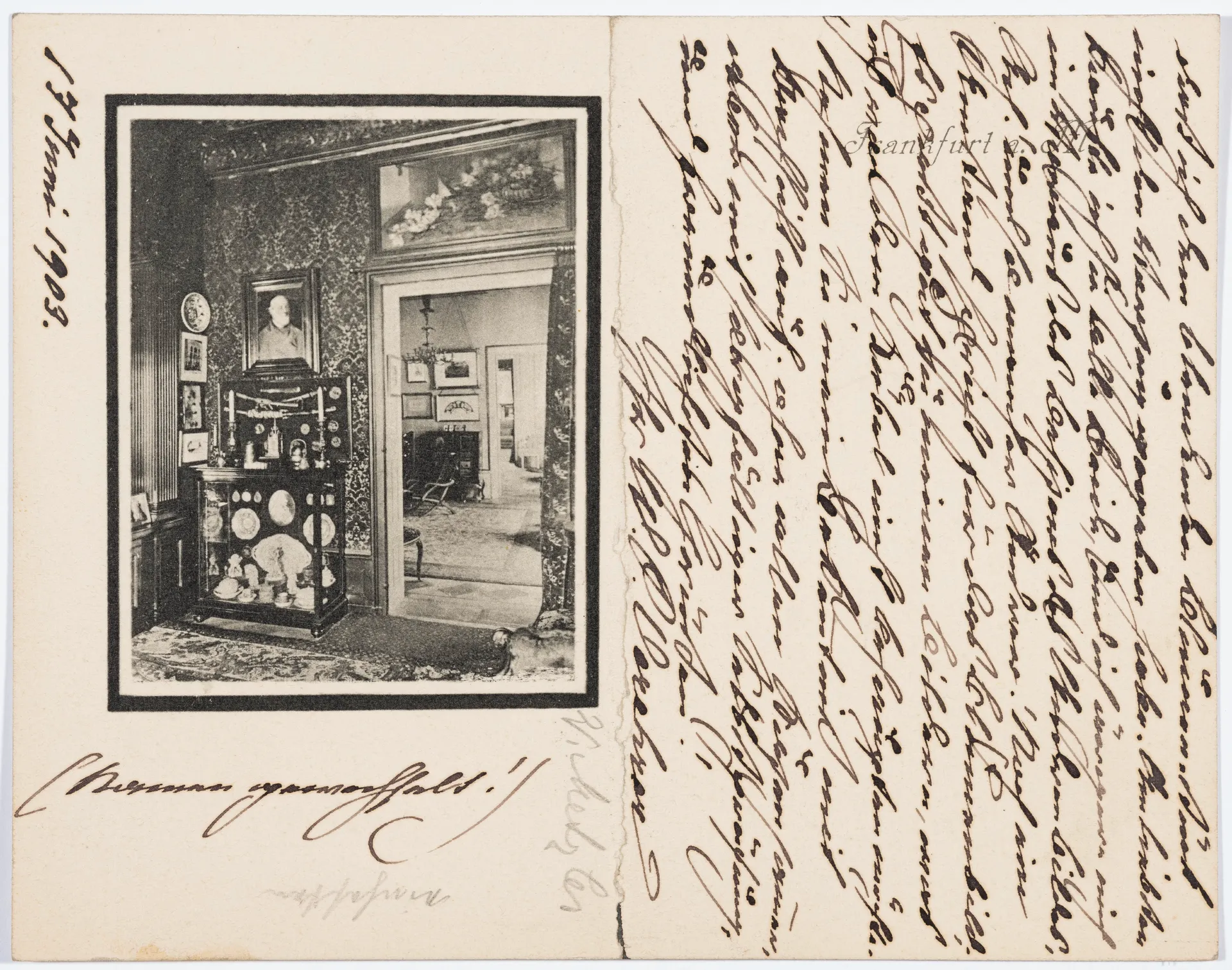 Postkarte von Wilhelm Peter Metzler an Ottilie W. Roederstein, 17. Juni 1903