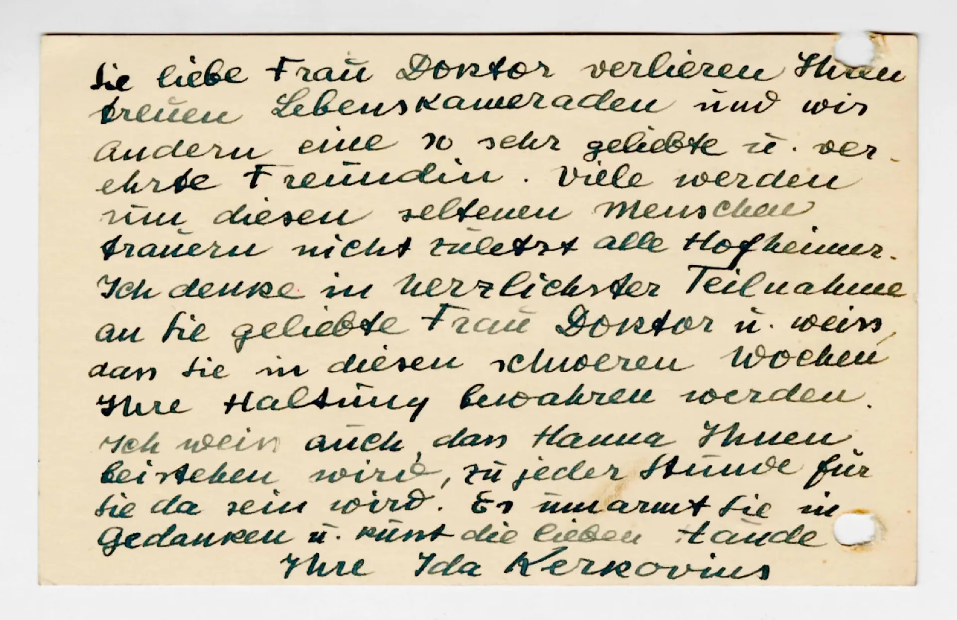 Brief von Ida Kerkovius an Elisabeth H. Winterhalter, 28. November 1937