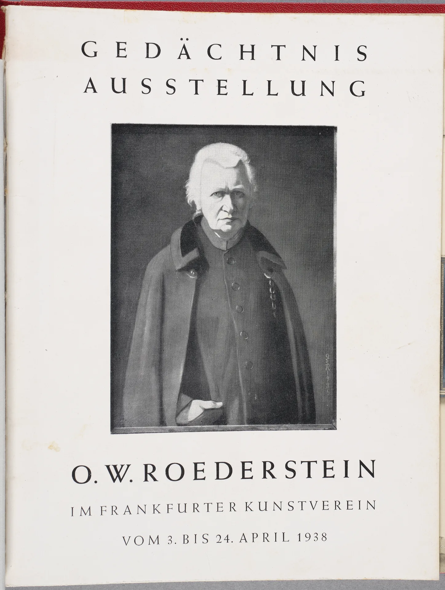 Ausstellungskatalog der Gedächtnis-Ausstellung für Ottilie W. Roederstein im Frankfurter Kunstverein 1938