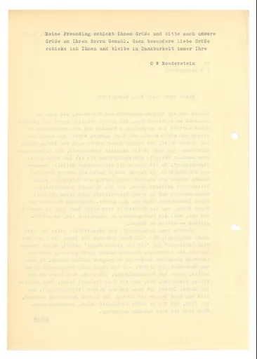 Brief (Transkript) von Ottilie W. Roederstein an Julia Virginia Laengsdorff, 26. Februar 1929