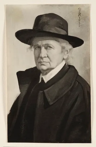Ottilie W. Roederstein, Selbstbildnis mit schwarzem Hut, Gemälde, 1931