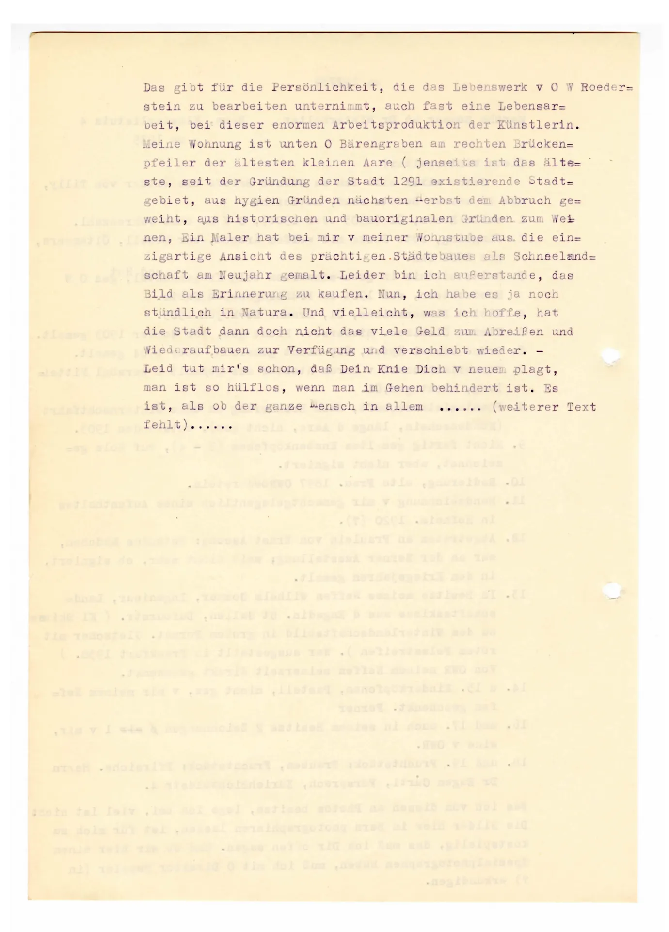 Brief (Transkript) von Martha Sommer an Elisabeth H. Winterhalter, um 1939