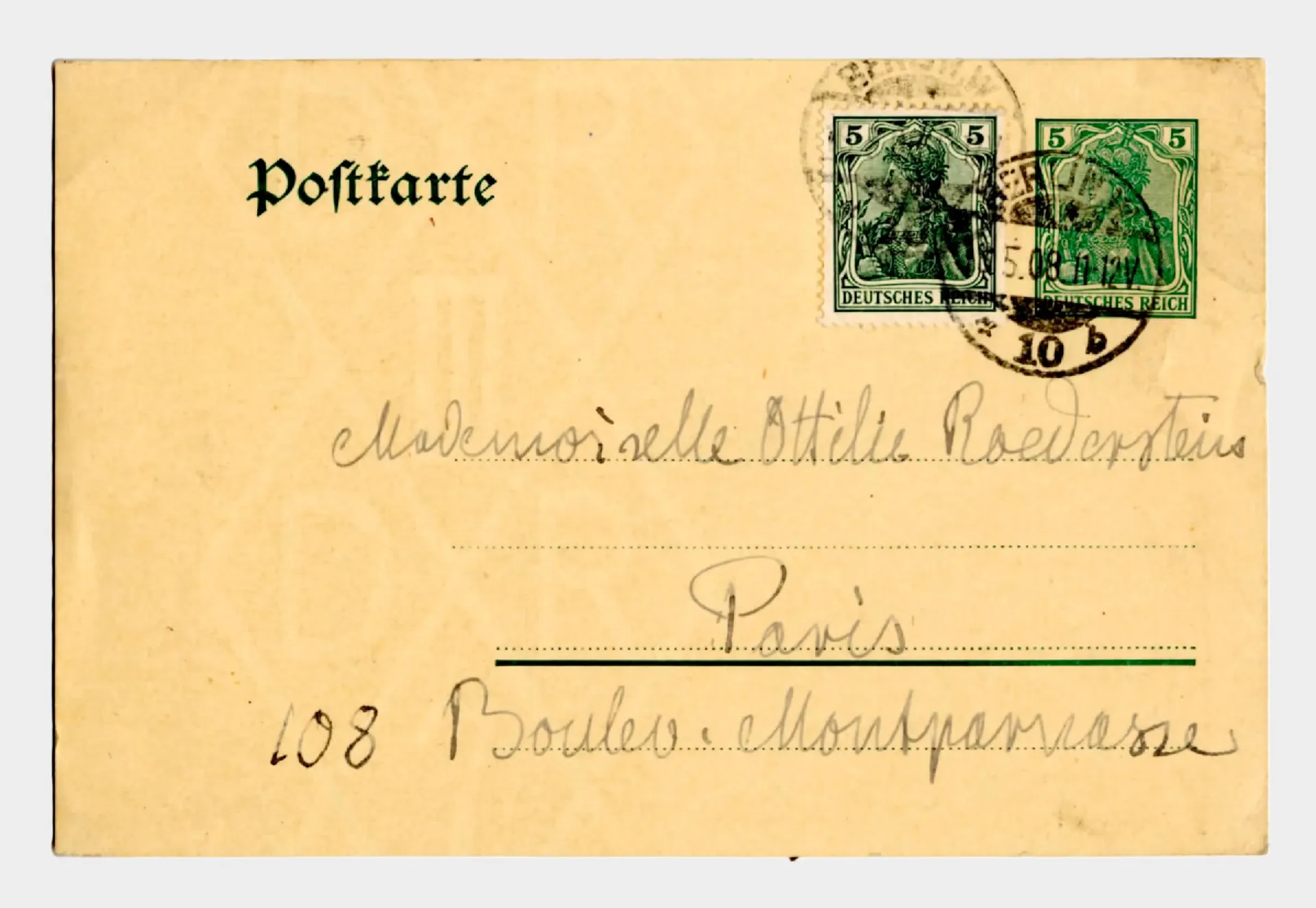 Brief von Dora Hitz an Ottilie W. Roederstein. 18. Mai 1908