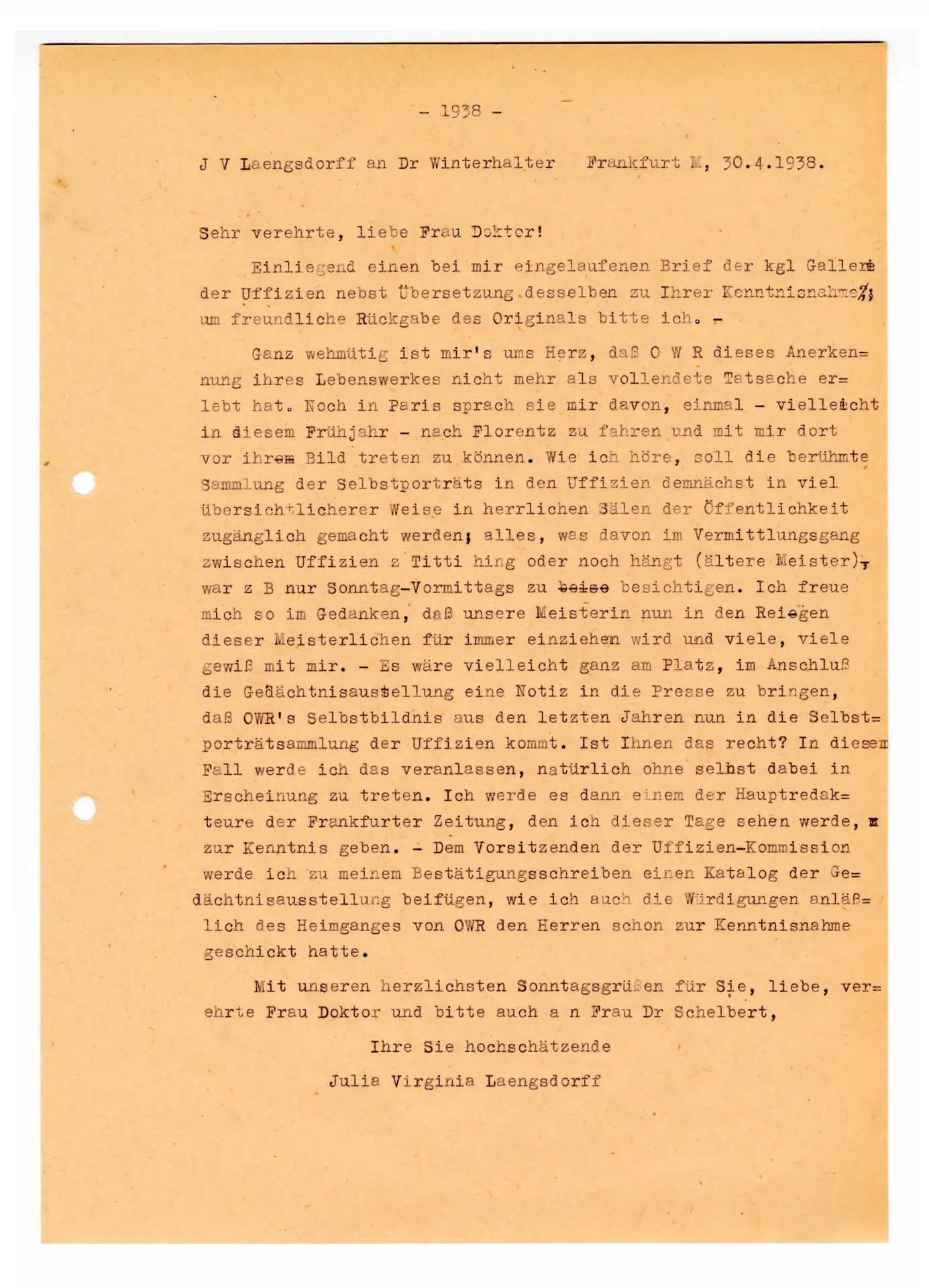 Gedächtnis-Ausstellung O. W. Roederstein im Frankfurter Kunstverein