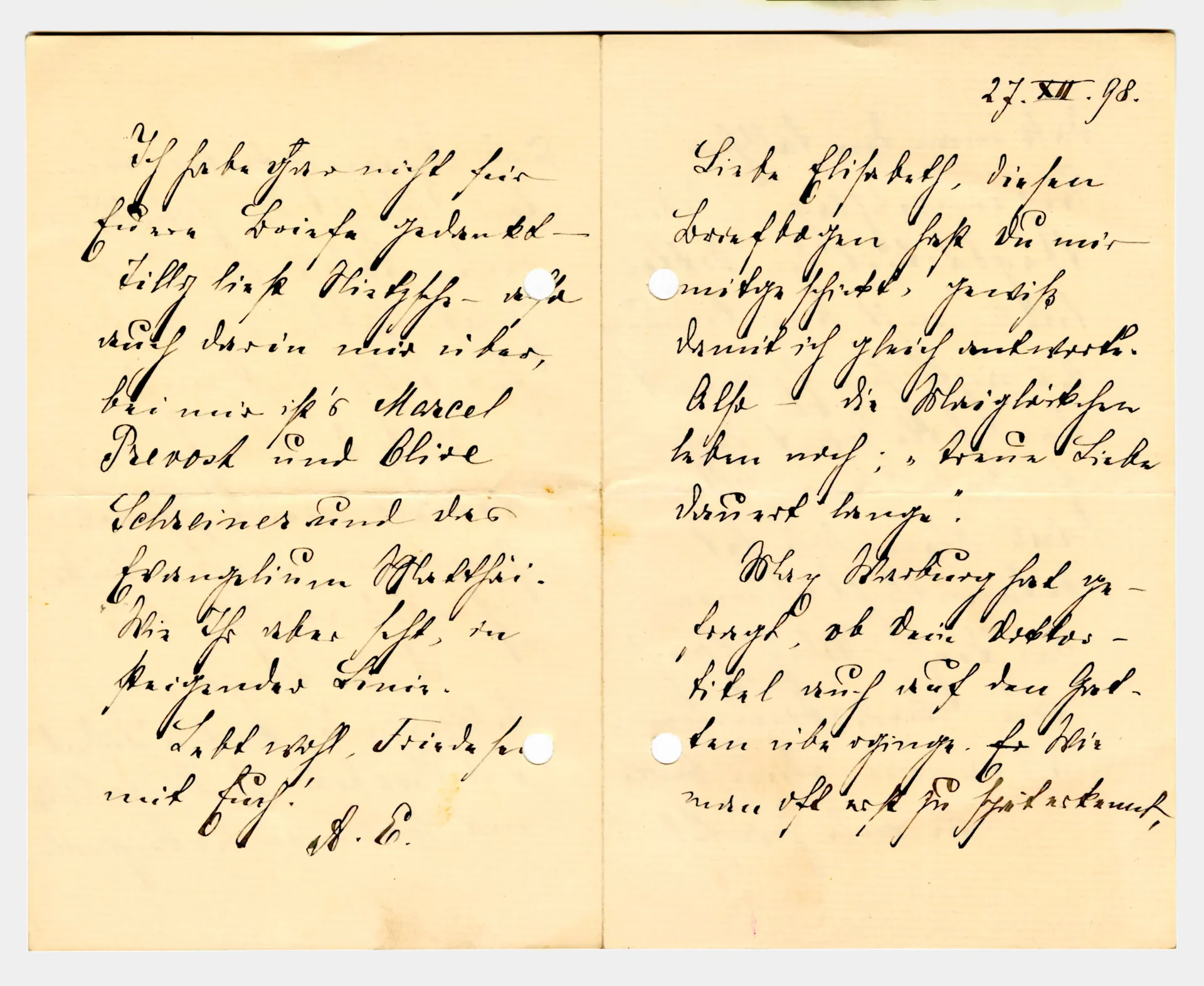 Brief von Anna Edinger an Elisabeth H. Winterhalter, 27. Dezember 1898