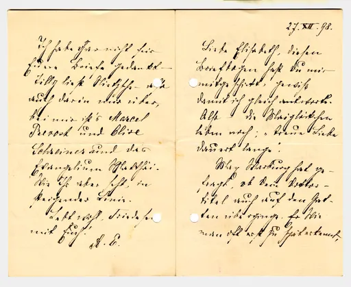 Brief von Anna Edinger an Elisabeth H. Winterhalter, 27. Dezember 1898