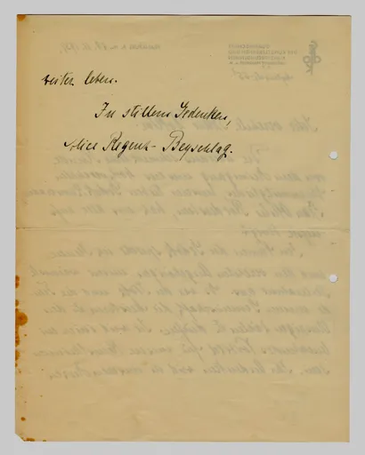 Brief von Alice Regent-Beyschlag, GEDOK Frankfurt, an Elisabeth H. Winterhalter, 28. November 1937