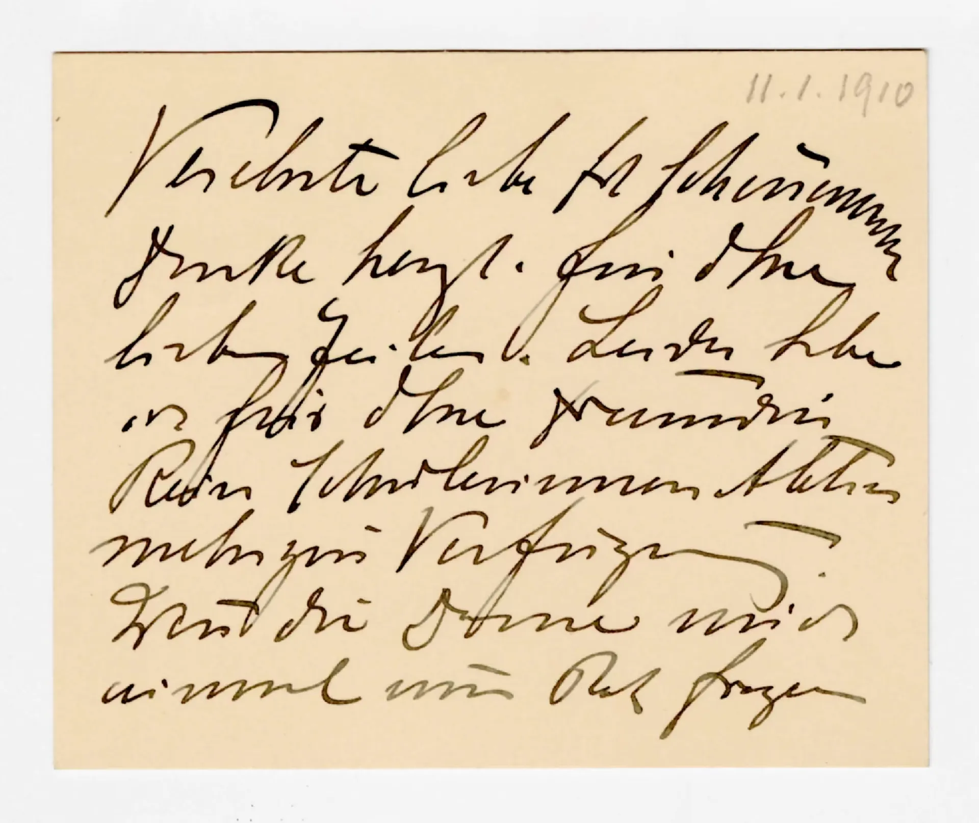 Brief von Ottilie W. Roederstein an Julia Virginia Scheuermann, 11. Januar 1910