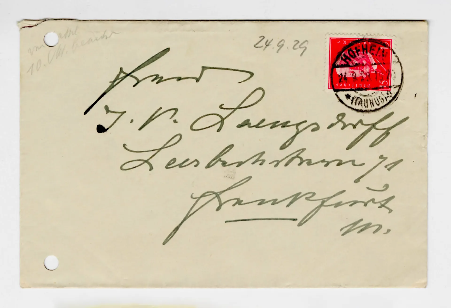 Brief von Ottilie W. Roederstein an Julia Virginia Laengsdorff, 24. September 1929