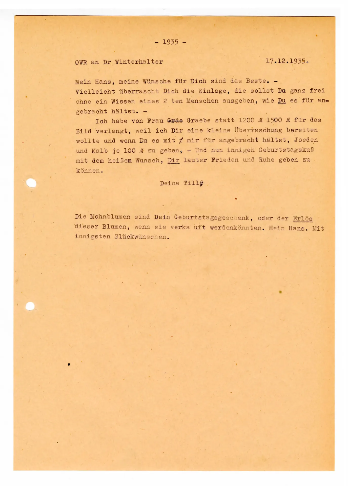 Brief (Transkript) von Ottilie W. Roederstein an Elisabeth H. Winterhalter, 17. Dezember 1935/1936 (?)