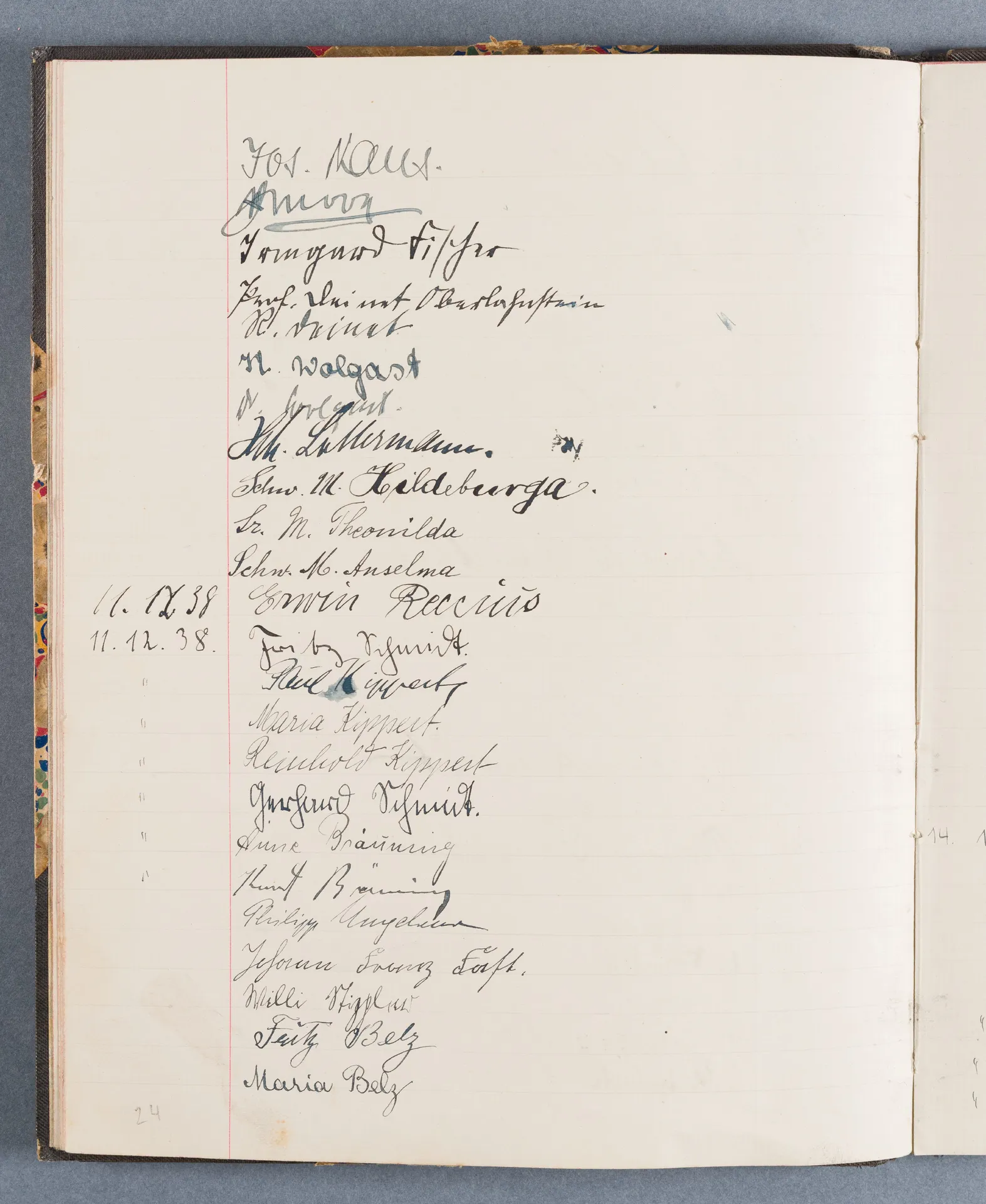 Besucherbuch des Ateliers von Ottilie W. Roederstein in Hofheim am Taunus