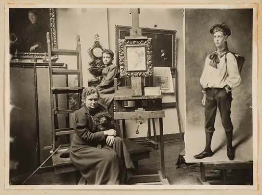 Ottilie W. Roederstein in ihrem Atelier im Städelschen Kunstinstitut