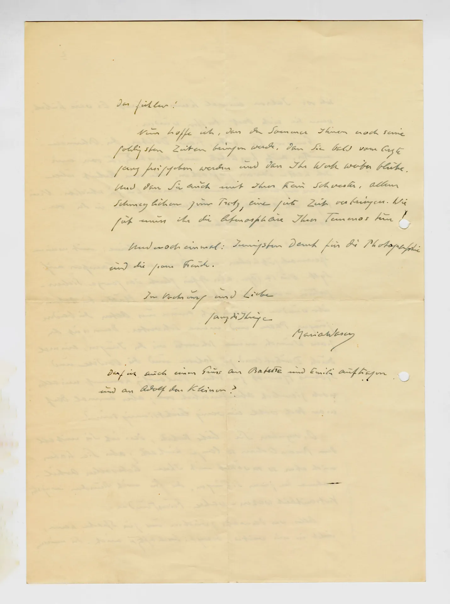 Brief von Maria Waser an Ottilie W. Roederstein, 22. Juli 1937