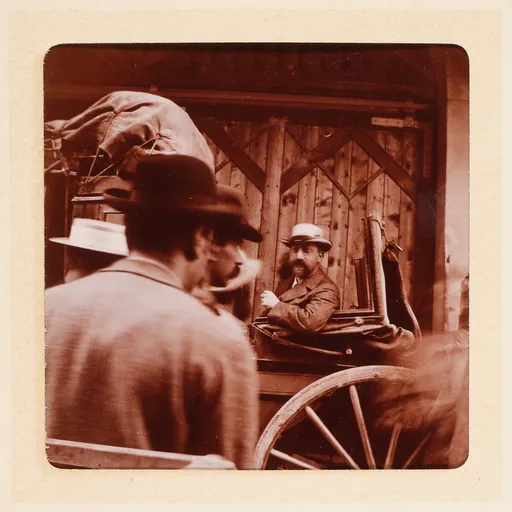 Mann in einer Pferdekutsche