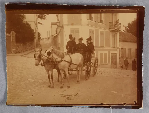 Ottilie W. Roederstein und Madeleine Smith in einer Pferdekutsche