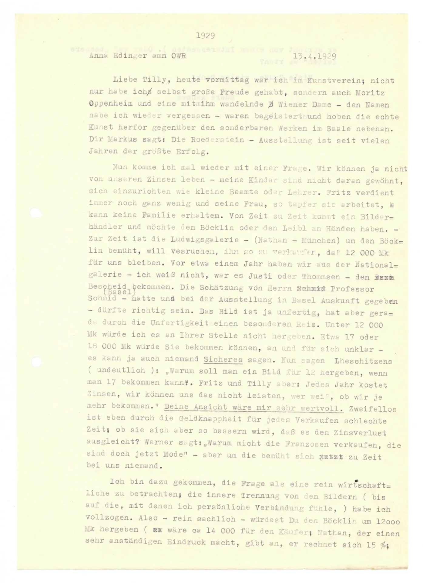 O.W. Roederstein. Zum 70. Geburtstage
