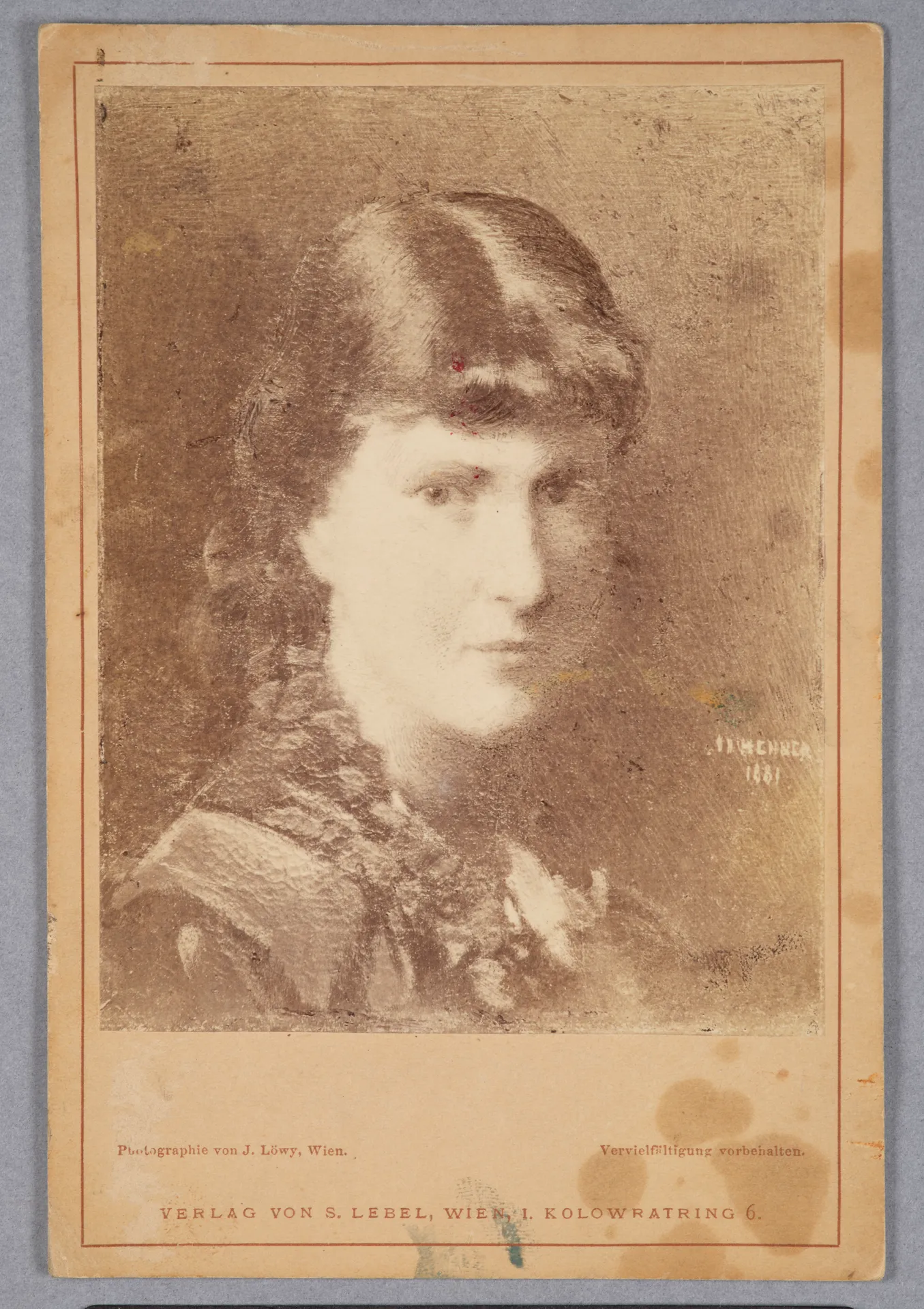 Jean-Jacques Henner, Virginie Helene Porgès, Gemälde, 1881, mit Widmung an Ottilie W. Roederstein