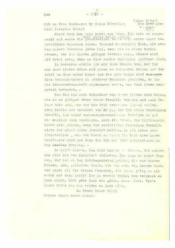 Brief (Transkript) von Ottilie W. Roederstein an Paula Häberlin, undatiert (Dezember 1922?)