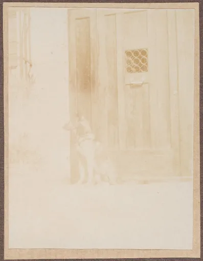 Der Hund von Ottilie W. Roederstein und Elisabeth H. Winterhalter vor der Haustür, Hofheim am Taunus