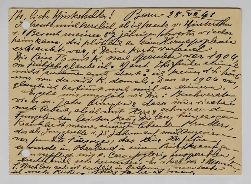 Postkarte von Martha Sommer an Elisabeth H. Winterhalter, 28. Juli 1941