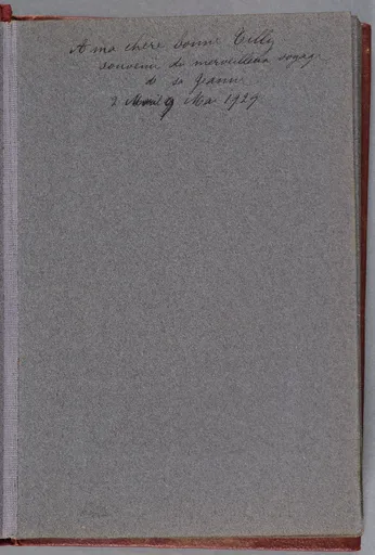 Fotoalbum: Ohne Titel [Mittelmeer-Reise 1929], Seite 1: Widmung von Jeanne Smith an Ottilie W. Roederstein