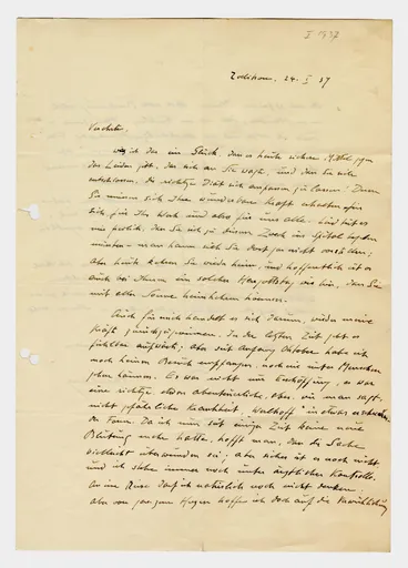 Brief von Maria Waser an Ottilie W. Roederstein, 24. Januar 1937