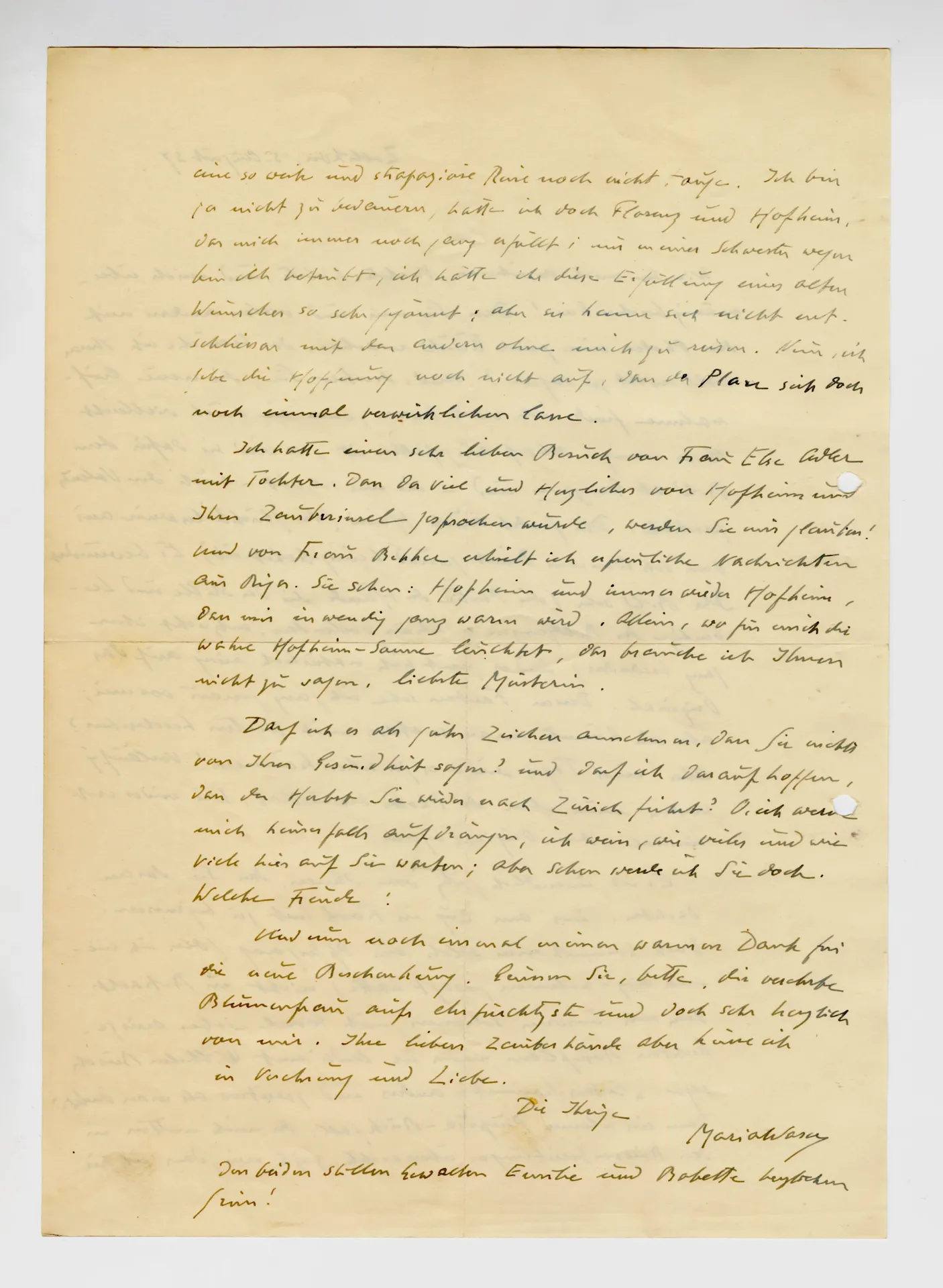 Brief von Maria Waser an Ottilie W. Roederstein, 3. August 1937