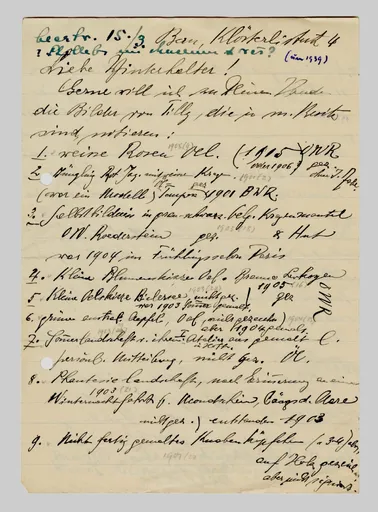 Brief von Martha Sommer an Elisabeth H. Winterhalter, um 1939