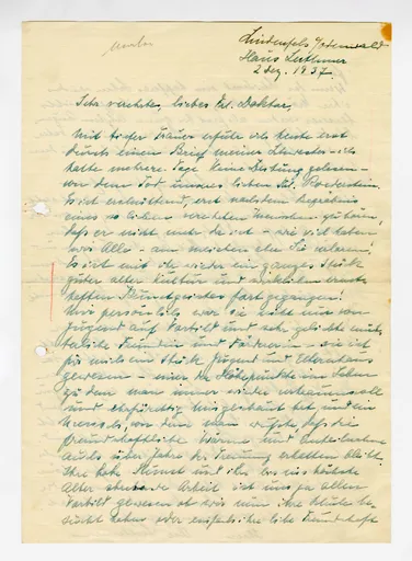 Brief von Else Luthmer an Elisabeth H. Winterhalter, 2. Dezember 1937