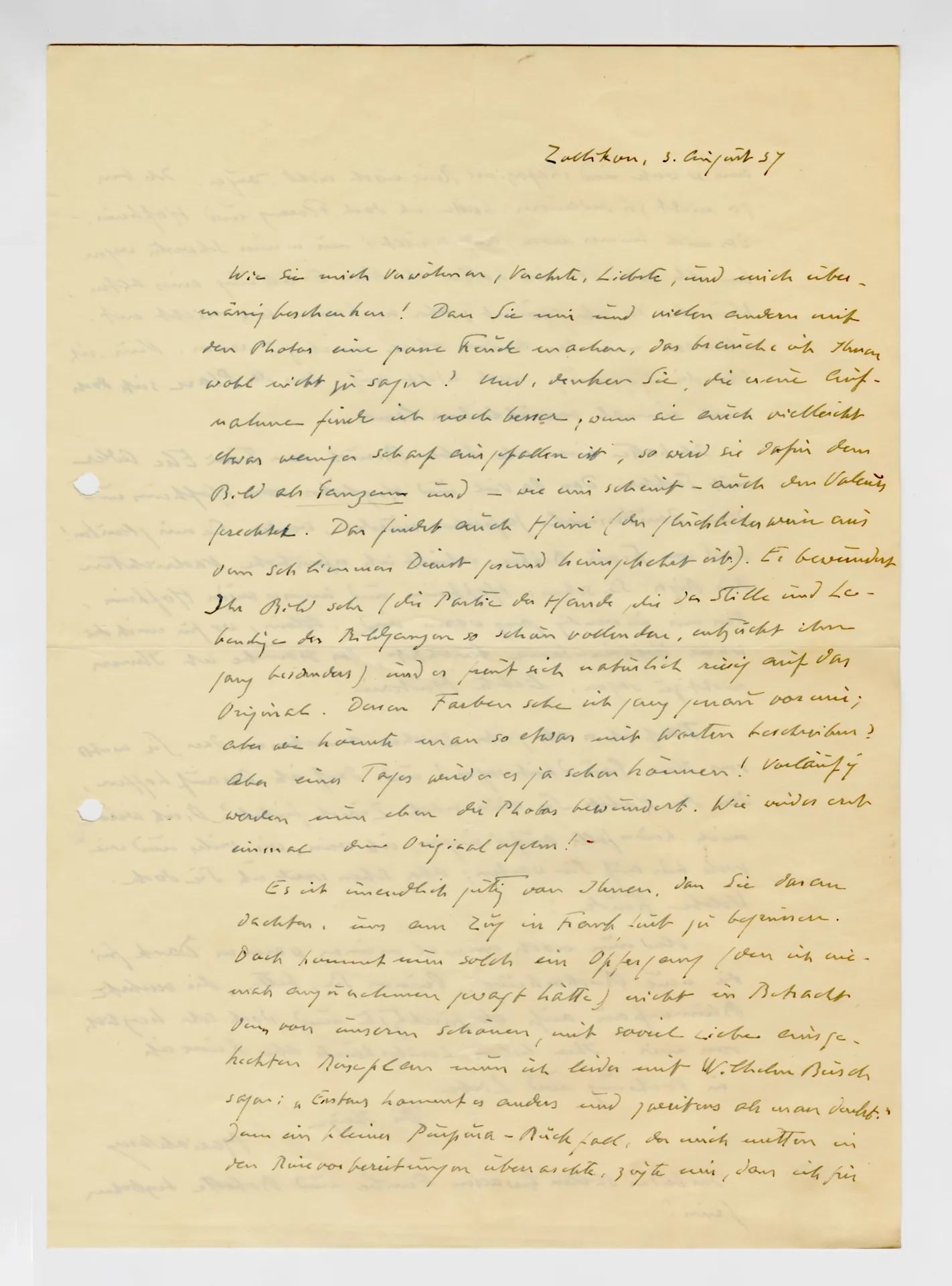Brief von Maria Waser an Ottilie W. Roederstein, 3. August 1937