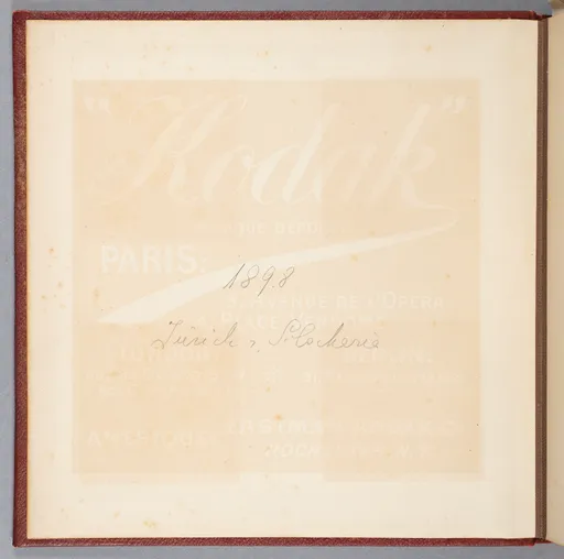 Fotoalbum: Zürich u. Sils Maria, 1898, Seite 1 (Deckelinnenseite)